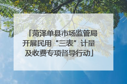菏泽单县市场监管局开展民用“三表”计量及收费专项督导行动