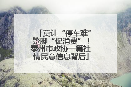 莫让“停车难”蹩脚“促消费”！泰州市政协一篇社情民意信息背后