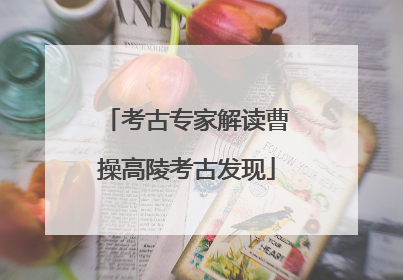 考古专家解读曹操高陵考古发现
