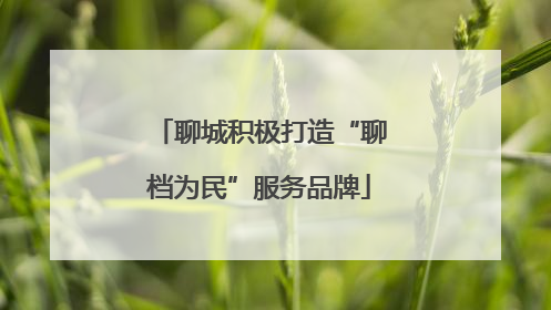 聊城积极打造“聊档为民”服务品牌