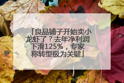 良品铺子开始卖小龙虾了？去年净利润下滑125%，专家称转型极为关键