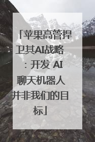 苹果高管捍卫其AI战略：开发 AI 聊天机器人并非我们的目标