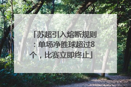 苏超引入熔断规则：单场净胜球超过8个，比赛立即终止