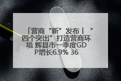 营商“新”发布丨“四个突出”打造营商环境 辉县市一季度GDP增长6.9% 36个重点项目落地