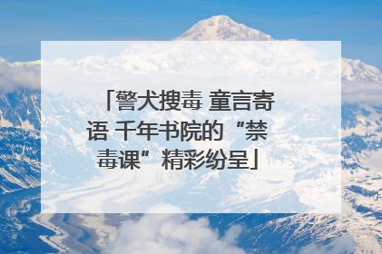 警犬搜毒 童言寄语 千年书院的“禁毒课”精彩纷呈