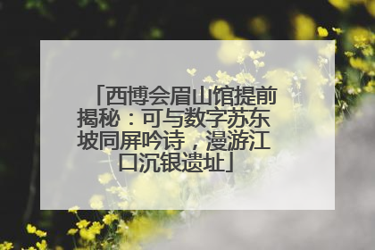 西博会眉山馆提前揭秘：可与数字苏东坡同屏吟诗，漫游江口沉银遗址