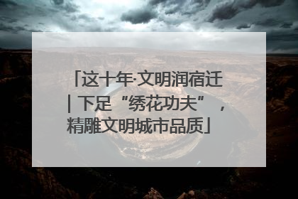 这十年·文明润宿迁｜下足“绣花功夫”，精雕文明城市品质