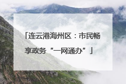 连云港海州区：市民畅享政务“一网通办”