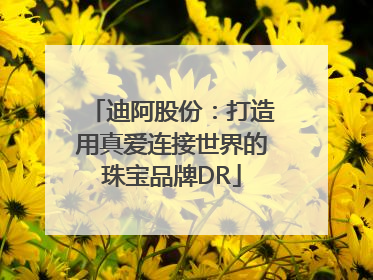 迪阿股份：打造用真爱连接世界的珠宝品牌DR
