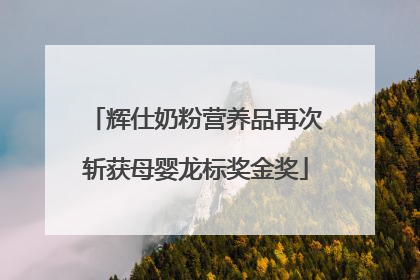 辉仕奶粉营养品再次斩获母婴龙标奖金奖