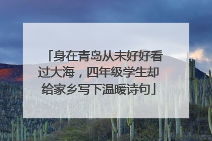 身在青岛从未好好看过大海，四年级学生却给家乡写下温暖诗句