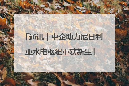通讯｜中企助力尼日利亚水电枢纽重获新生