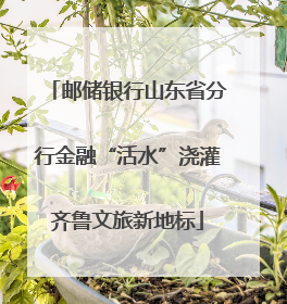 邮储银行山东省分行金融“活水”浇灌齐鲁文旅新地标