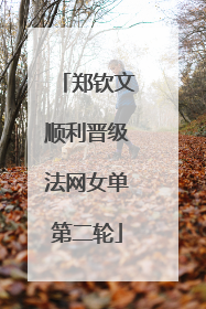 郑钦文顺利晋级法网女单第二轮