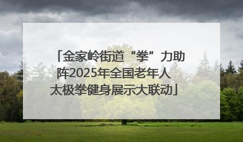 金家岭街道“拳”力助阵2025年全国老年人太极拳健身展示大联动