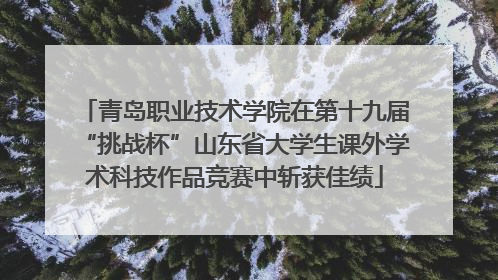 青岛职业技术学院在第十九届“挑战杯”山东省大学生课外学术科技作品竞赛中斩获佳绩
