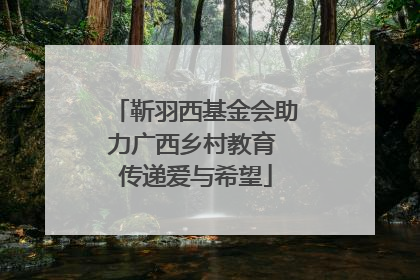靳羽西基金会助力广西乡村教育 传递爱与希望