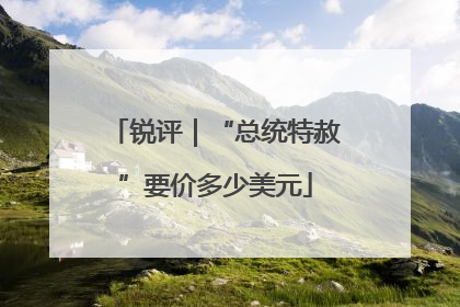 锐评｜“总统特赦”要价多少美元