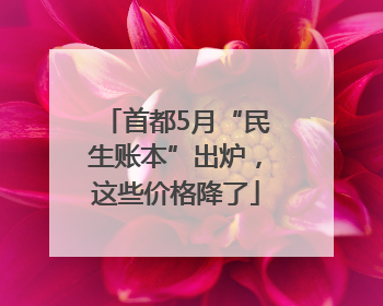 首都5月“民生账本”出炉，这些价格降了