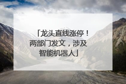 龙头直线涨停！两部门发文，涉及智能机器人