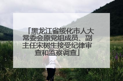 黑龙江省绥化市人大常委会原党组成员、副主任宋树生接受纪律审查和监察调查