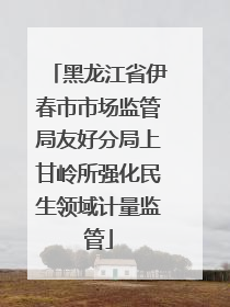 黑龙江省伊春市市场监管局友好分局上甘岭所强化民生领域计量监管