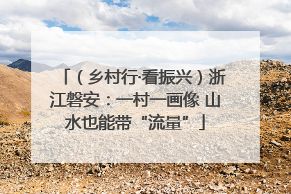 （乡村行·看振兴）浙江磐安：一村一画像 山水也能带“流量”