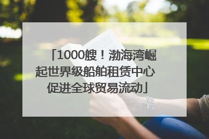 1000艘！渤海湾崛起世界级船舶租赁中心 促进全球贸易流动