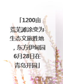 1200亩荒芜滩涂变为生态文旅胜地，东方伊甸园6月28日在青岛开园