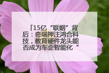 15亿“联姻”背后：奇瑞押注鸿合科技，教育硬件龙头能否成为车企智能化“新拼图”？