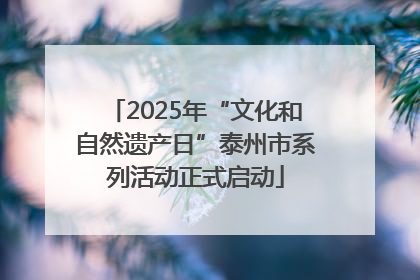 2025年“文化和自然遗产日”泰州市系列活动正式启动