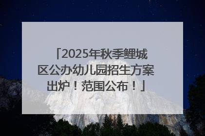 2025年秋季鲤城区公办幼儿园招生方案出炉！范围公布！