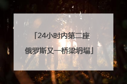 24小时内第二座 俄罗斯又一桥梁坍塌