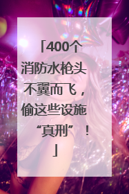400个消防水枪头不翼而飞，偷这些设施“真刑”！