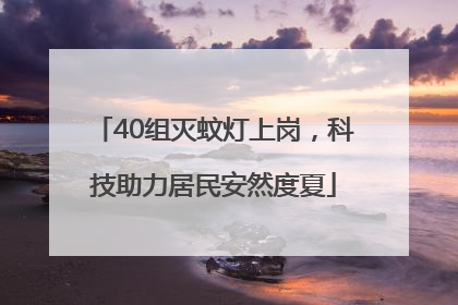 40组灭蚊灯上岗，科技助力居民安然度夏