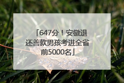 647分！安徽退还善款男孩考进全省前5000名