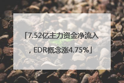 7.52亿主力资金净流入，EDR概念涨4.75%