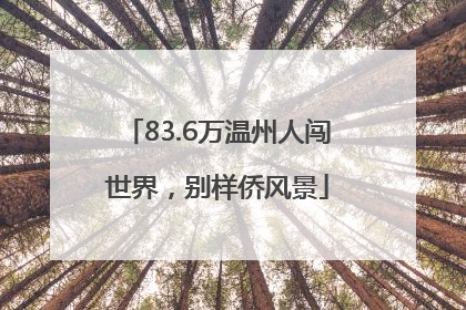 83.6万温州人闯世界，别样侨风景