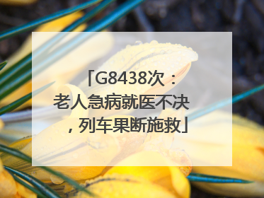 G8438次：老人急病就医不决，列车果断施救