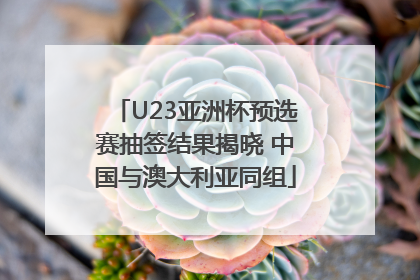U23亚洲杯预选赛抽签结果揭晓 中国与澳大利亚同组